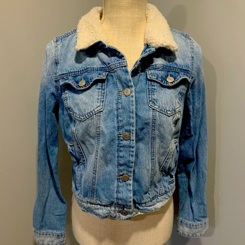 Denim Sherpa Collar Jacket